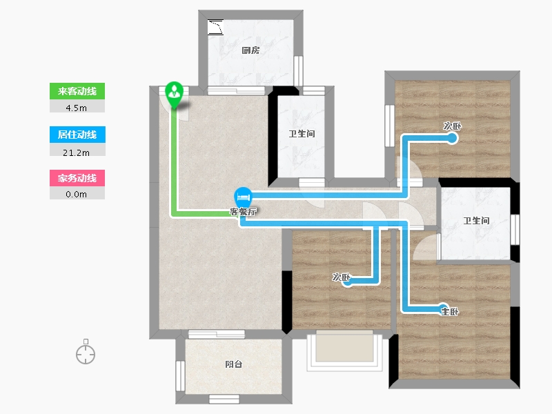 广西壮族自治区-南宁市-丰泽双湾紫云台-63.27-户型库-动静线