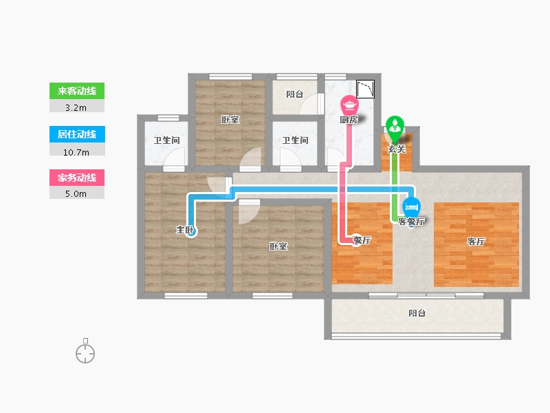 四川省-遂宁市-国盛金桥郡-89.75-户型库-动静线