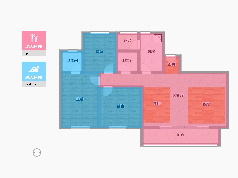 四川省-遂宁市-国盛金桥郡-89.75-户型库-动静分区