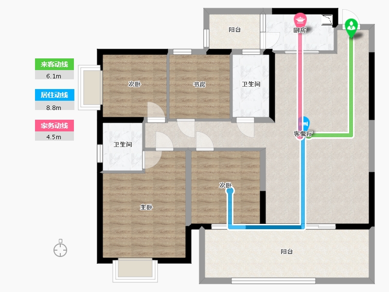 广西壮族自治区-南宁市-华夏院子璞院-115.30-户型库-动静线