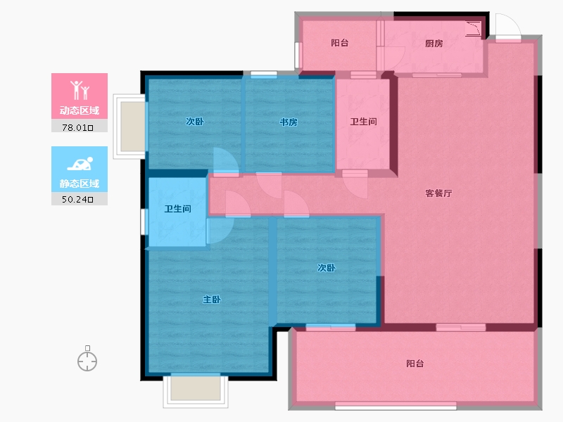 广西壮族自治区-南宁市-华夏院子璞院-115.30-户型库-动静分区