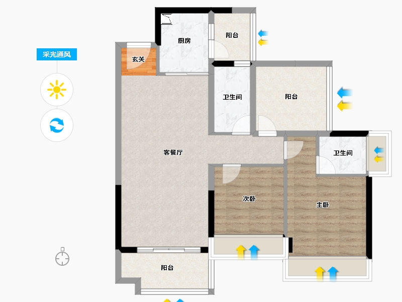 广东省-揭阳市-星河明珠湾四期-87.90-户型库-采光通风