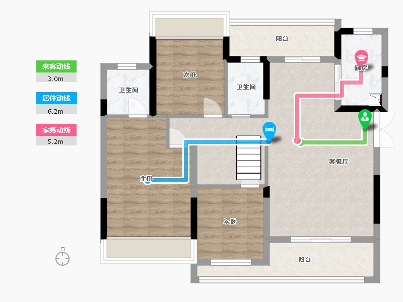 四川省-乐山市-鸿通凤凰国际-86.40-户型库-动静线