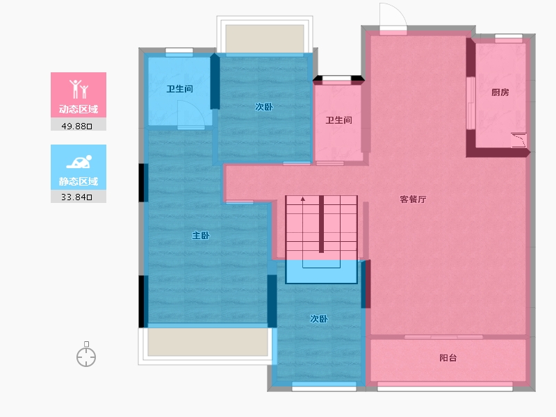 四川省-乐山市-鸿通凤凰国际-74.40-户型库-动静分区