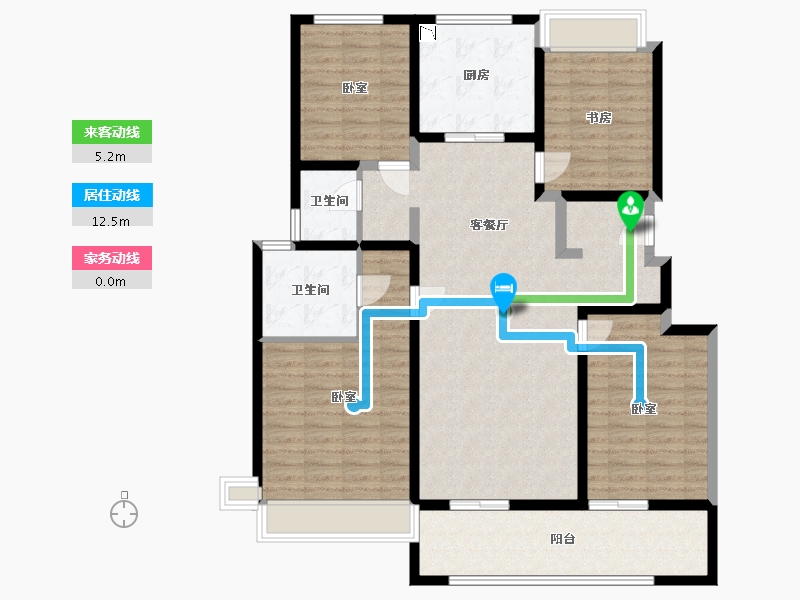 浙江省-杭州市-万科星空-124.39-户型库-动静线