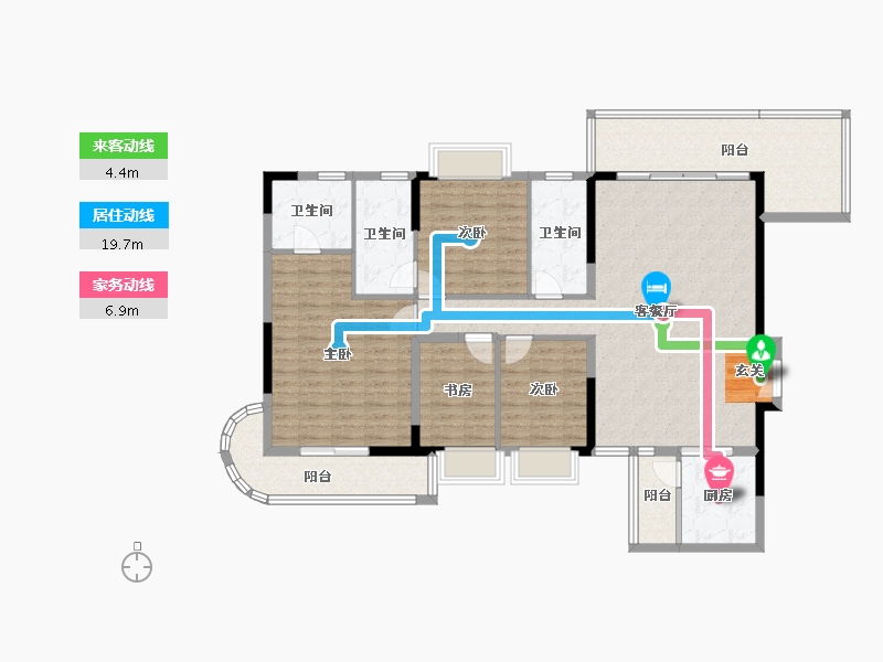 广东省-揭阳市-揭阳幸福城-136.36-户型库-动静线