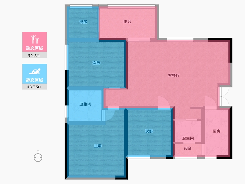 四川省-乐山市-万和凤凰城-89.51-户型库-动静分区