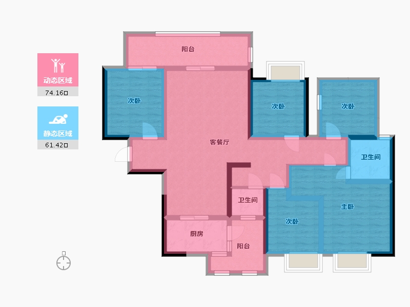 广西壮族自治区-南宁市-路桥壮美山湖-119.24-户型库-动静分区