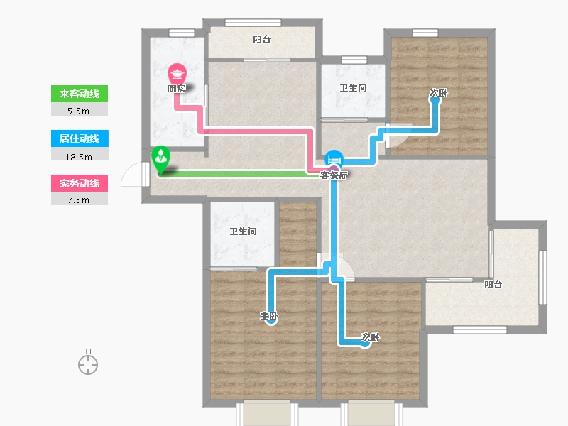 安徽省-芜湖市-长江长现代城一期-107.88-户型库-动静线