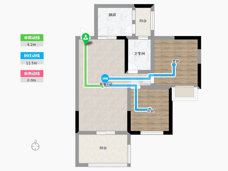 四川省-乐山市-万和凤凰城-63.40-户型库-动静线