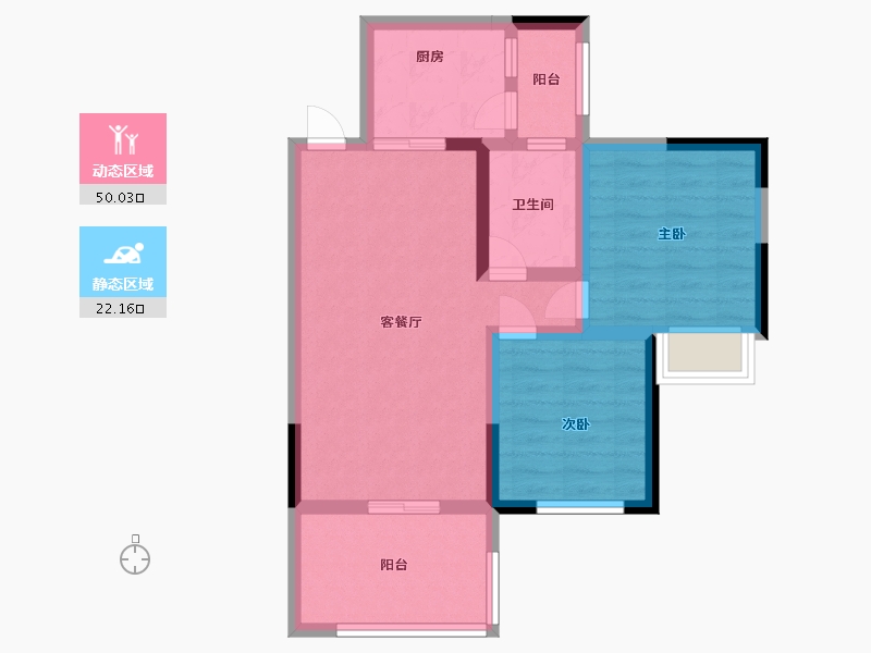 四川省-乐山市-万和凤凰城-63.40-户型库-动静分区