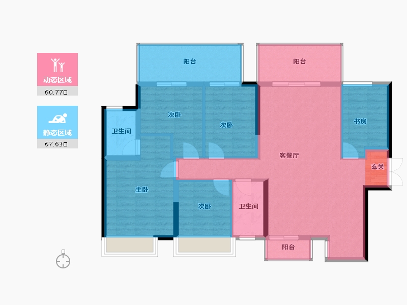 广西壮族自治区-南宁市-东方尊府-116.76-户型库-动静分区