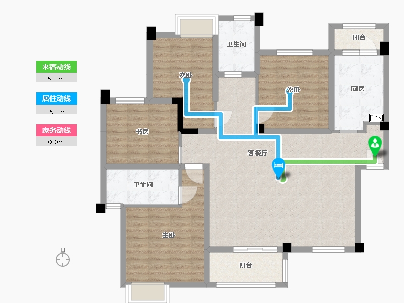 四川省-乐山市-新地国际城II期·天悦-110.84-户型库-动静线