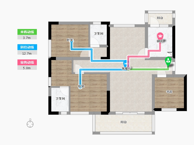 四川省-泸州市-诚信锦华园-85.16-户型库-动静线