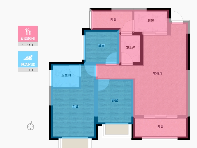 四川省-眉山市-万景中岩广场-64.87-户型库-动静分区