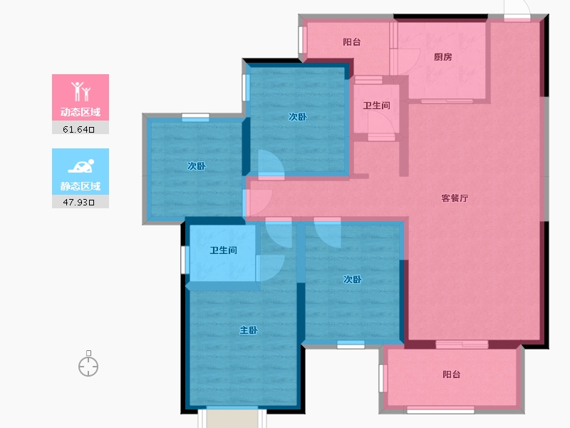 广西壮族自治区-南宁市-路桥壮美山湖-96.13-户型库-动静分区