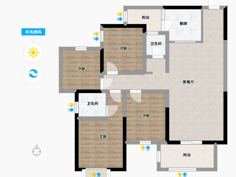 广西壮族自治区-南宁市-路桥壮美山湖-96.13-户型库-采光通风