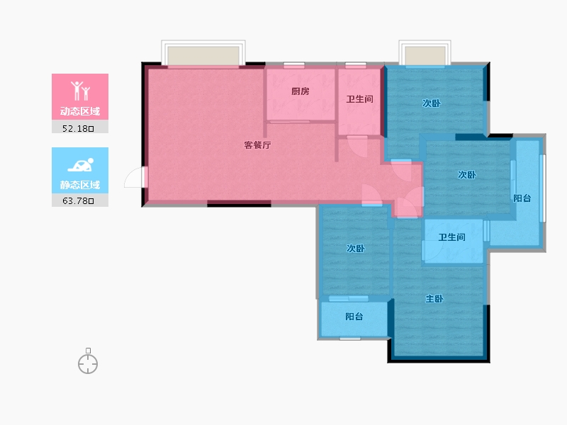 广西壮族自治区-南宁市-四季绿洲-104.00-户型库-动静分区