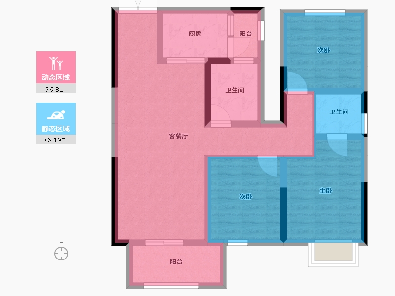 广西壮族自治区-南宁市-路桥壮美山湖-81.77-户型库-动静分区