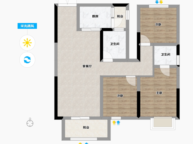 广西壮族自治区-南宁市-路桥壮美山湖-81.77-户型库-采光通风