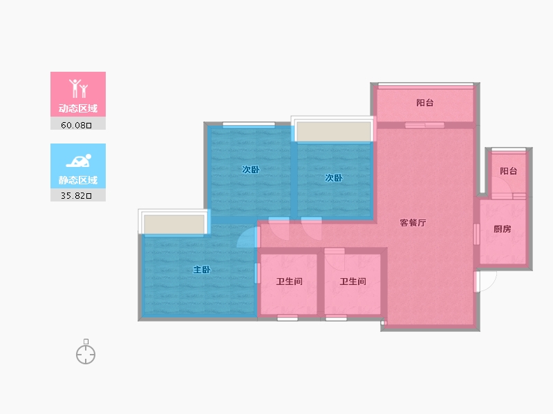 四川省-乐山市-棕榈银滩-83.86-户型库-动静分区