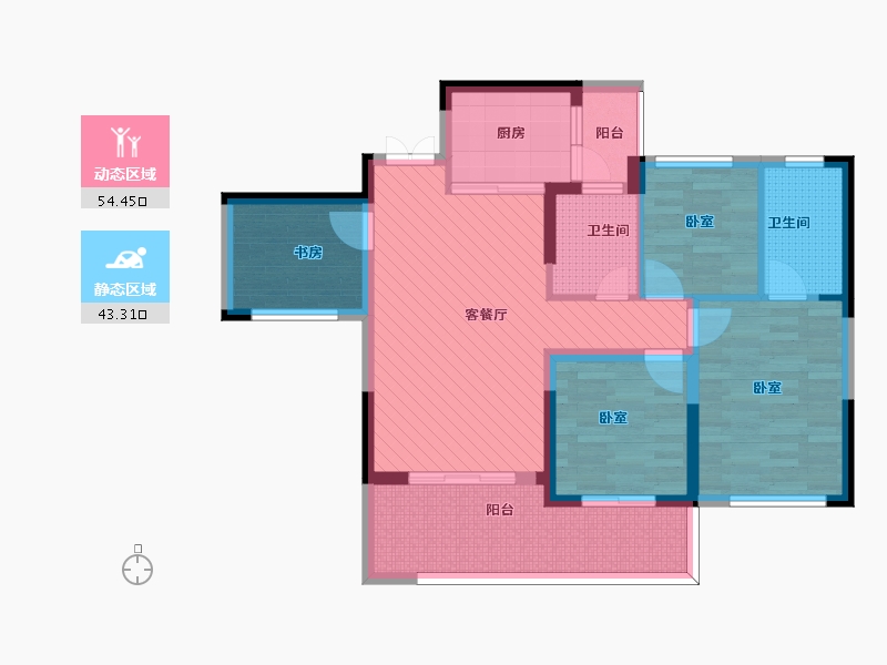 四川省-宜宾市-万德华府-87.00-户型库-动静分区