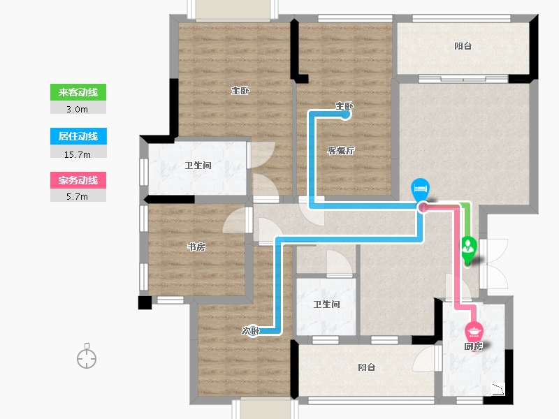 四川省-乐山市-新地国际城II期·天悦-105.55-户型库-动静线