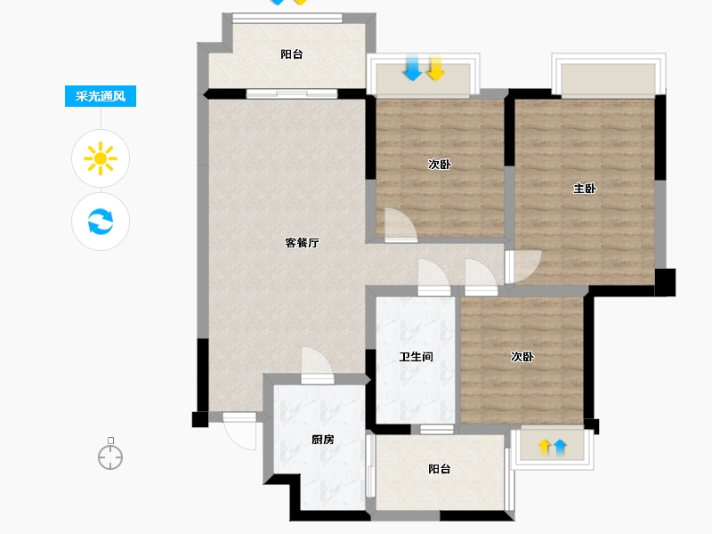 四川省-乐山市-领丰银杏国际-88.18-户型库-采光通风