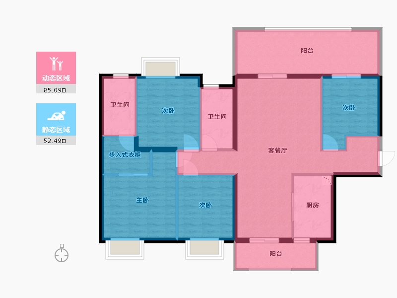 广西壮族自治区-南宁市-华夏院子璞院-124.42-户型库-动静分区