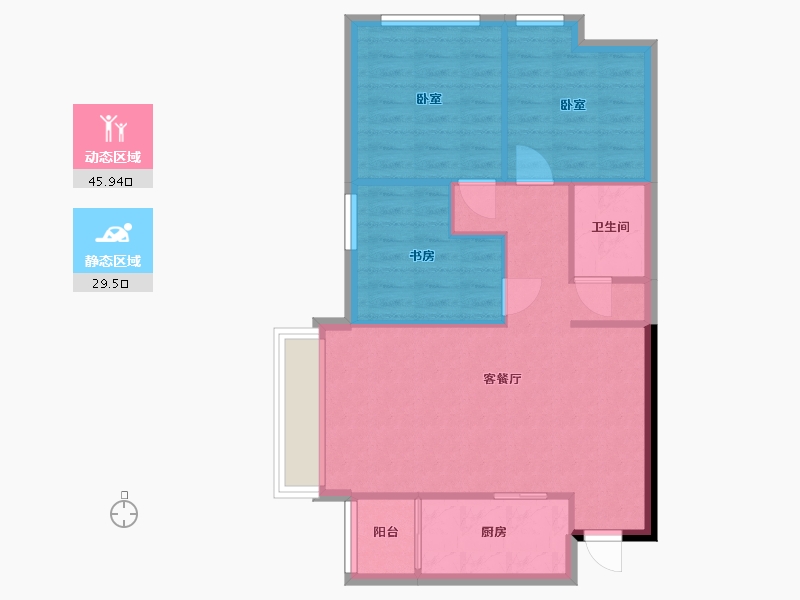 四川省-遂宁市-凯邦·领秀公馆-68.46-户型库-动静分区