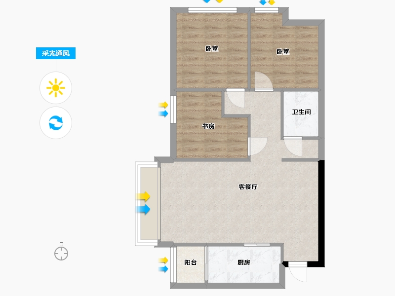 四川省-遂宁市-凯邦·领秀公馆-68.46-户型库-采光通风