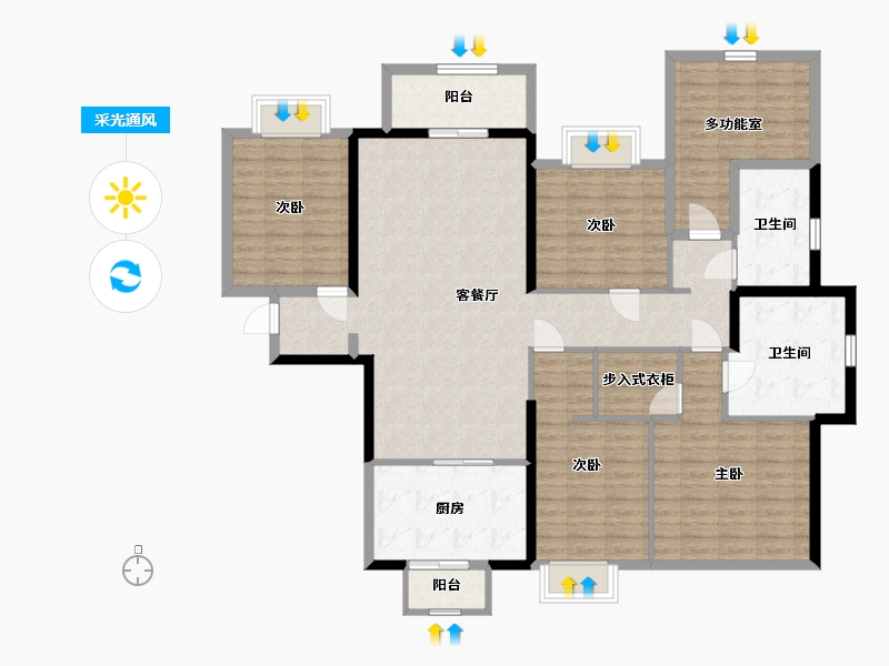 广西壮族自治区-南宁市-荣和公园大道华府-141.96-户型库-采光通风