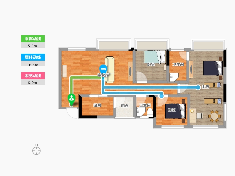 四川省-绵阳市-家福来·澜苑-82.56-户型库-动静线