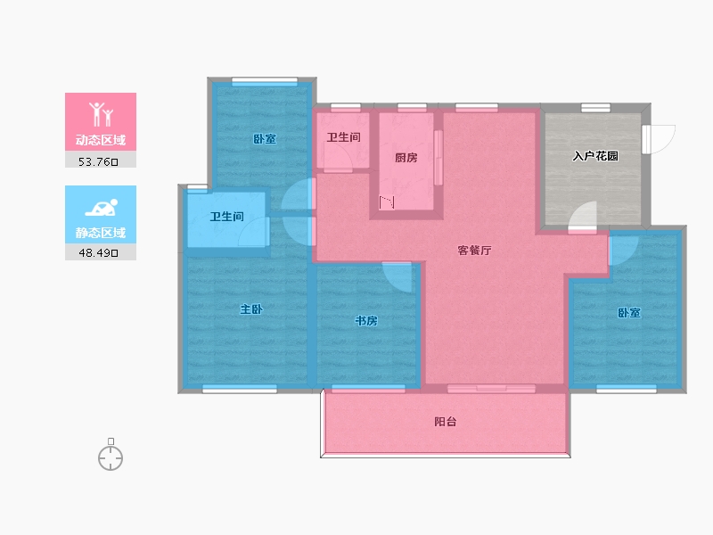 四川省-遂宁市-金科集美天宸-98.73-户型库-动静分区