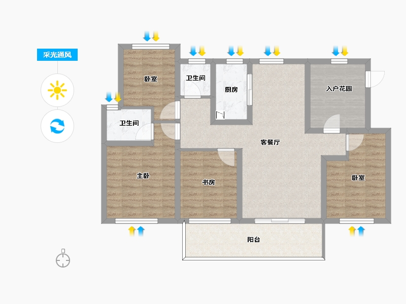 四川省-遂宁市-金科集美天宸-98.73-户型库-采光通风