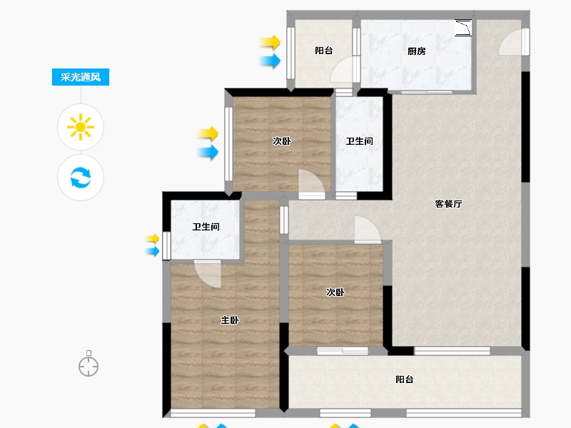 四川省-乐山市-大渡河府-94.95-户型库-采光通风