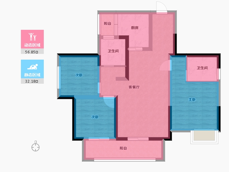 四川省-乐山市-茉莉庄园-77.82-户型库-动静分区