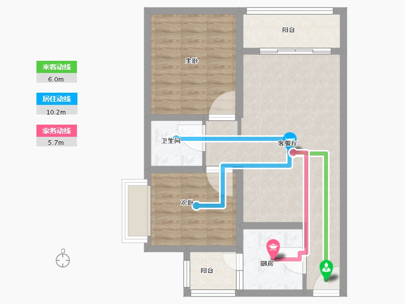 四川省-绵阳市-耀森粼江峰阁-66.70-户型库-动静线