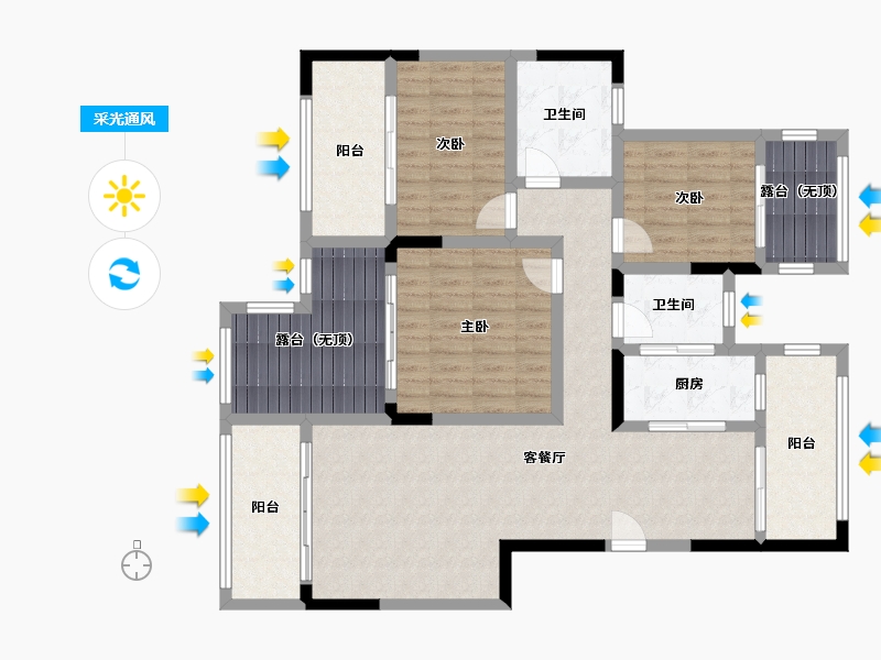 四川省-绵阳市-三汇英郡-122.34-户型库-采光通风