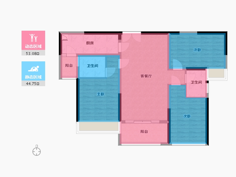 四川省-乐山市-中心城棠颂府-86.75-户型库-动静分区