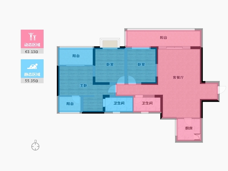 四川省-遂宁市-置信逸都城-104.19-户型库-动静分区