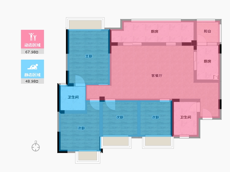 四川省-乐山市-佳乐江屿城-102.86-户型库-动静分区