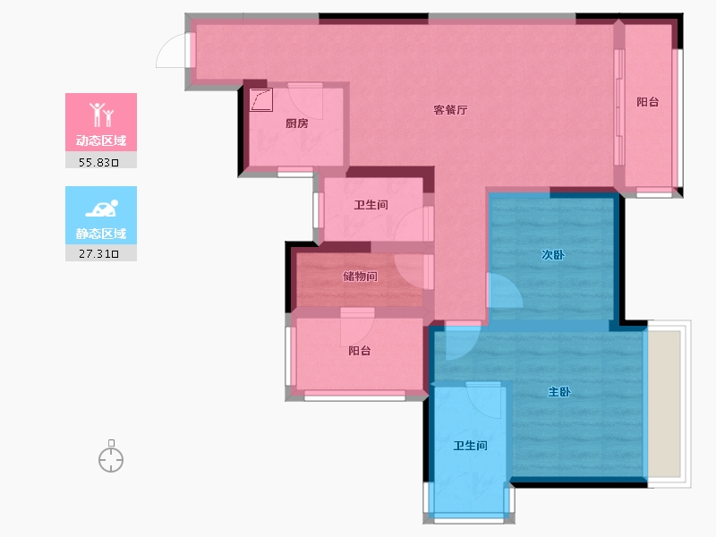 四川省-绵阳市-三汇英郡-72.46-户型库-动静分区