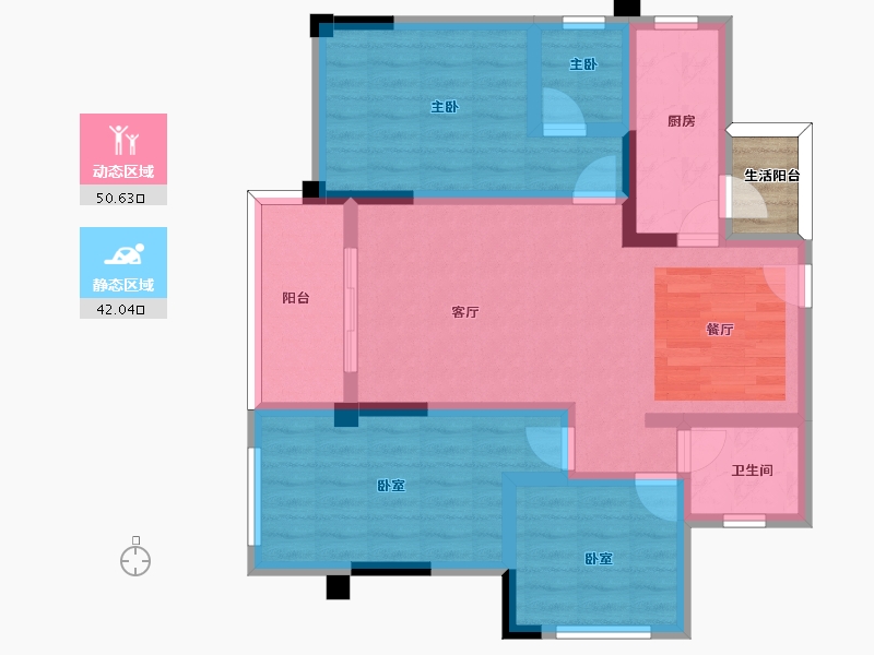 四川省-南充市-金澜天玺-83.66-户型库-动静分区