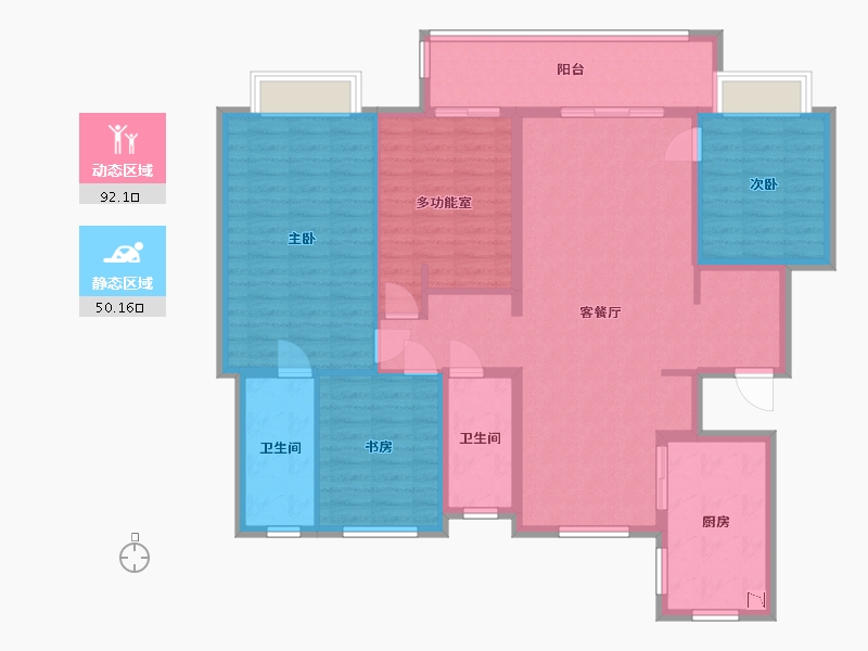 江苏省-南京市-万象天地九悦-128.29-户型库-动静分区