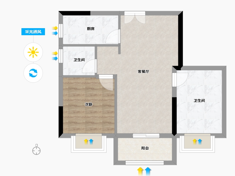 海南省-三亚市-万宁永桥尚城-54.99-户型库-采光通风