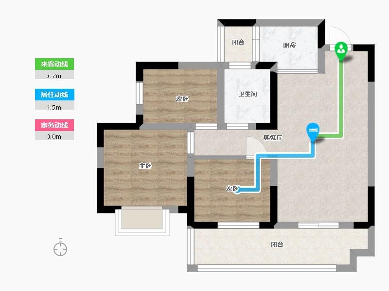 四川省-乐山市-茉莉庄园-60.94-户型库-动静线