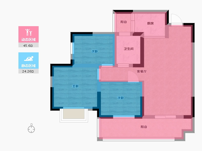 四川省-乐山市-茉莉庄园-60.94-户型库-动静分区