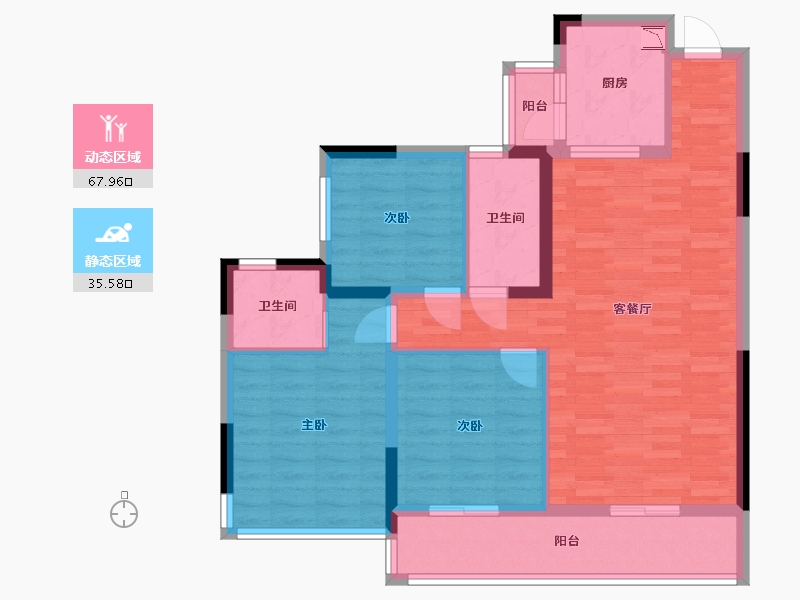 四川省-乐山市-嘉州壹号院-92.40-户型库-动静分区