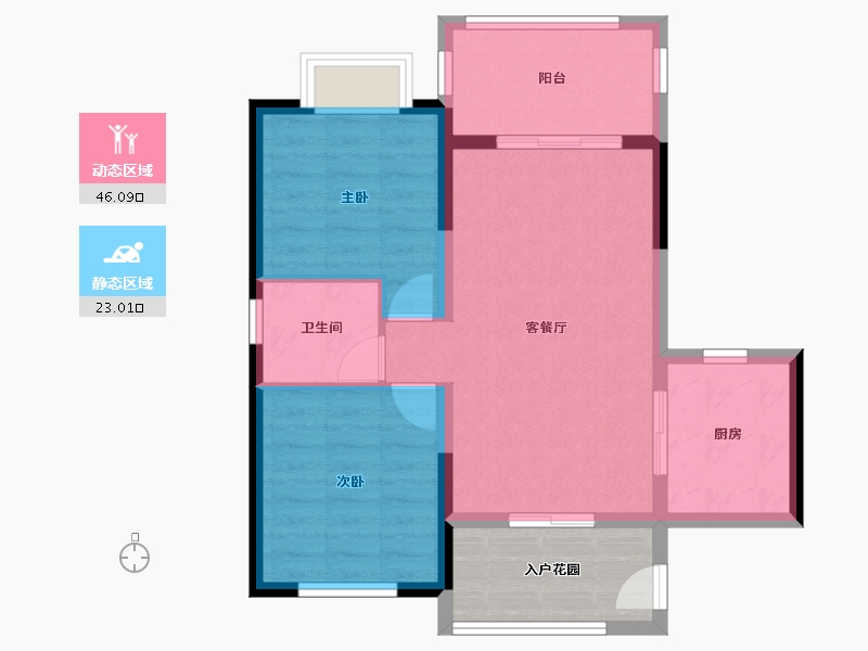 海南省-三亚市-山海和湾-68.23-户型库-动静分区